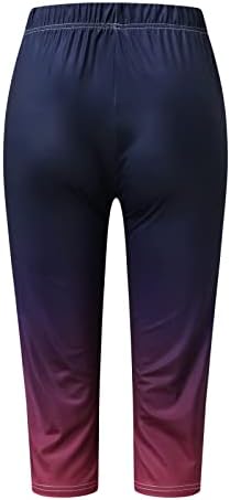 Dreamlascar со високи половини џемпери на капри за жени, истегнати панталони атлетски активни жени цветни печатење обични панталони