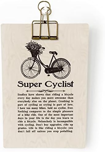 Велосипедски Подарок За Мажи Жени, Супер Велосипедист, Виси Украсна Дрвена Таблата Со Исечоци Со Клип, Роденденски Божиќни Подароци
