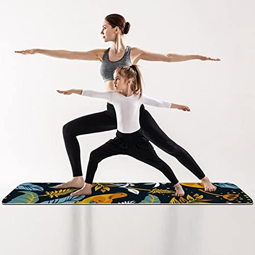 Птици Дизајн на природа Екстра густа јога мат - Еко пријателски не -лизгање вежба и фитнес душек за вежбање за сите видови јога, пилатес