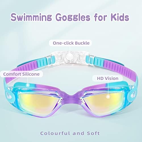 Фрела Деца Пливаат Очила, 2 Пакети Очила За Пливање За Деца 3-14, Момчиња Девојки Пливаат Очила Против Магла, Ув Заштита, Без Протекување