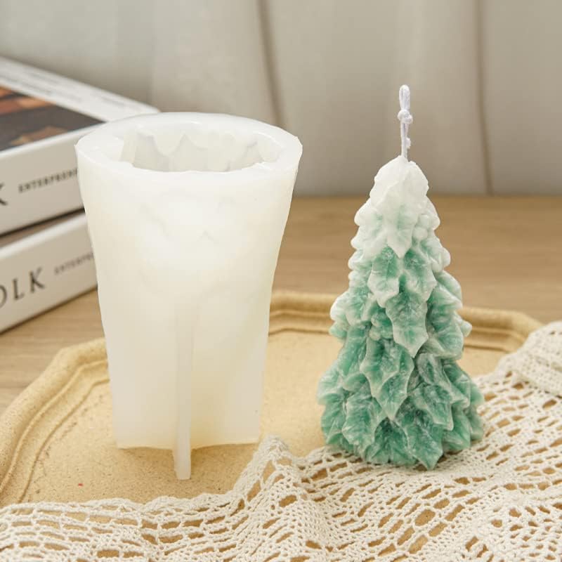 Калапи за смола од Hdiiehf, 3Д Божиќна забава Силиконска калап елка кедар ароматерапија свеќа силиконска елка силиконска мувла