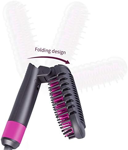 Zlxdp преклопна права чешел за коса со рамна железо четка за испраќање електрична четка брза топлина коса засилување четка за
