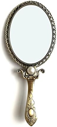 MJWDP преклопување двострано козметичко огледало рачка Огледало во Европски стил Антички огледало преносен рачен рачен мал огледало