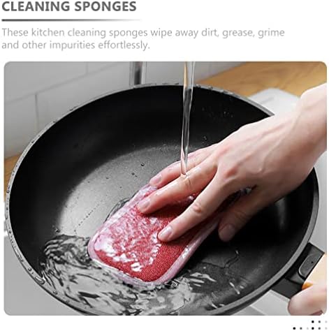 Scrubs на телото на Zerodeko 10 парчиња чистење сунѓер за кујна што не е крик со микрофибер чистење сунѓер за садови садови тави садови сунѓери