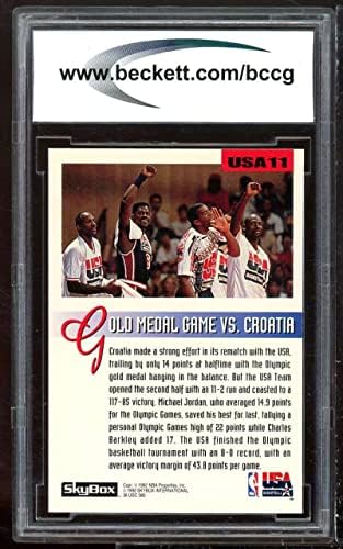 1992-93 Олимписки тим на Skybox USA11 Michael Jordan Card BCCG 10 Mint+