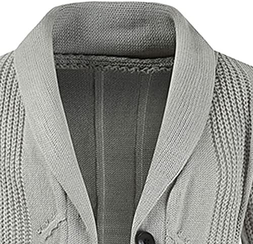 Sinzelimin Cardigan за машки џемпер мода лесна шал јака цврста боја рамна плетена долги ракави џемпери за плетење на плете