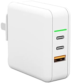 USB C полнач, 65W 3-порта GAN PD3.0 Брз wallиден полнач USB-C адаптер за напојување со индикатор компатибилен со MacBook Pro/Air/Dell