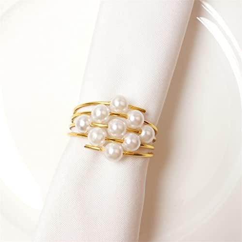 N/A 12 парчиња пролетни салфетки прстени бисерни салфетки од салфетки прстени за трпезариска маса украси