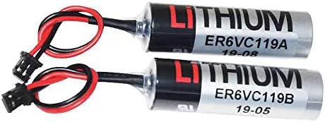 50 ПАРЧИЊА ER6V/3.6 V 2400mah Литиумска Батерија Компатибилна Со TOSHIBA PLC Батерија ER6VC119A/119B Со Црн Приклучок