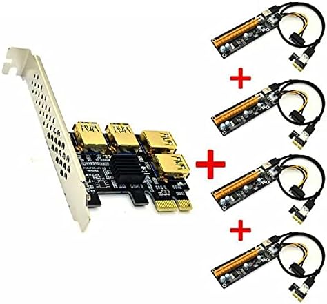Конектори 4 Порти PCIE Riser Adapter Board PCI-E 1x до 4 USB 3.0 PCI-E Rabbet GPU компатибилен со интерфејсот X4 X8 X16/Graphics картичка-