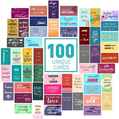 100 Мотивациони картички со инспиративни цитати-картички за охрабрување и добрина покажуваат благодарност и благодарност. Комплетот картички