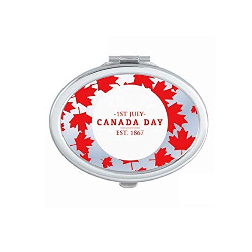Ден на Канада 4 -ти јули EST 1867 година Maple MIRROR Преносен преклопен шминка за двојни странични очила