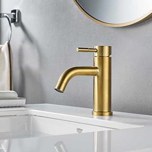 Кохонби модерна единечна дупка бања тапа со единечна рачка четкана златна бања мијалник за мијалник, тапа за комерцијален слив