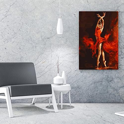 20x26inch Апстрактна масло сликарство жена flamenco шпанска танчерка црвена модерна уметност дама платно сликарство спална соба
