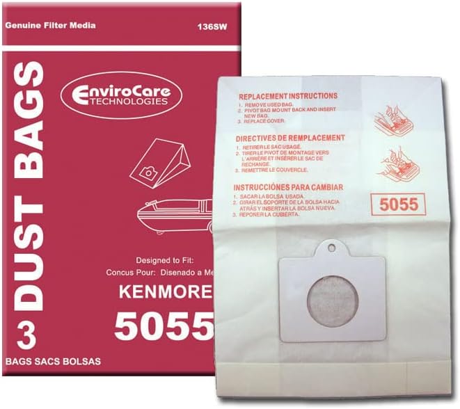 Замена на вакуумска чистач за замена на EnviRocare, направени за да одговараат на Kenmore 5055 50558 Type C Sears Canisters 50104. 50012, Panasonic C-5 MC-V150M C-19 MC-V295H 3 пакет