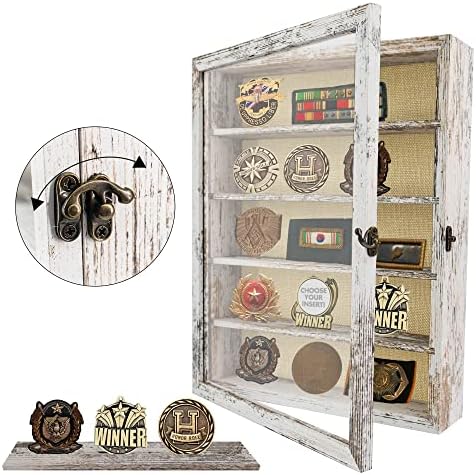 Рамка за кутии со сенка FramePro со отстранливи полици, кутија за приказ на длабока меморија за колекционерот, воени медали во воени