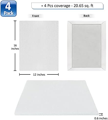 Bxi ватенка Дизајн wallид, густа цврста табла за табла за ватенки, 31,5 x 23,6 x 0,6 инчи, 4 парчиња, преносни wallидни панели за ватирање