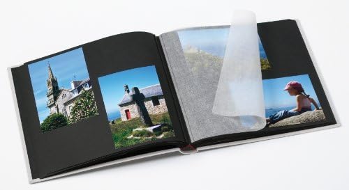 Волтер Дизајн ФА-217-Б црно-бело постелнина насловна, албум врзан за книги со Die Cut за вашата лична слика, 11,75 x 11,75 инчи, 50 црни страници,
