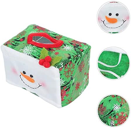 Кабилок 2 парчиња Божиќна Кутија За Ткиво Покритие Држач За Ткиво На Снешко Неткаен Крпа Диспензерот За Салфетка Хартија Кутија За