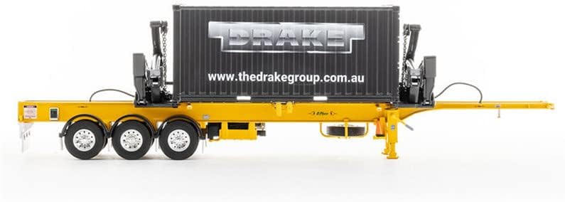Дрејк О? Phee Boxloader Container Trainker Yellow 1/50 Diecast Truck Pre-изграден модел