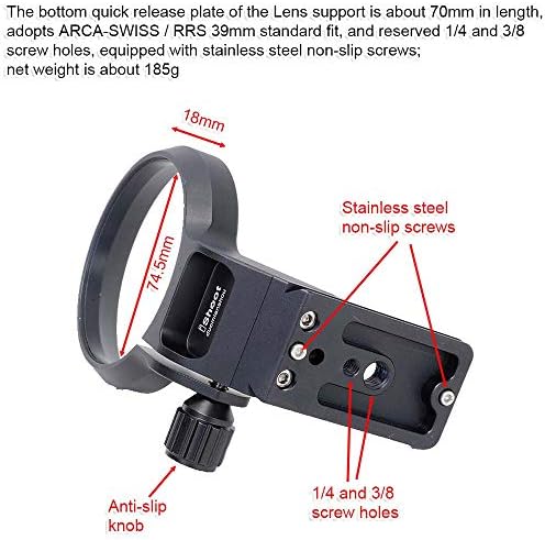 Ishoot Metal Tripod Mount Ring Lens Lens Компатибилен со Canon RF 28-70mm f/2L USM, држач за држачи за поддршка на леќи, дното на држачот за поддршка на леќи е ARCA-SWISS FIT Брзо ослободување плоча пог