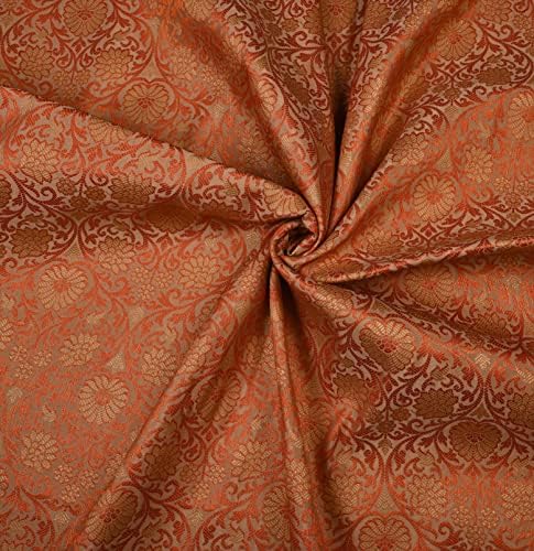 елорија-декор Цветни Везени Брокат Жакард Шиење Облека Изработка На Ткаенина од Дворот Курта Фустан Облека Крпа, Боја: Праска 3