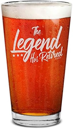 продавница4 секогаш Легендата Има Пензионирано Ласерско Врежано Пиво Пинт Стакло Подарок За Пензионирање За Мажи Тато Дедо Чичко