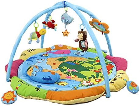 Куандарм Океан тема бебе игра душек со салата за држачи за заграда, тркалезен кат тепих за новороденче