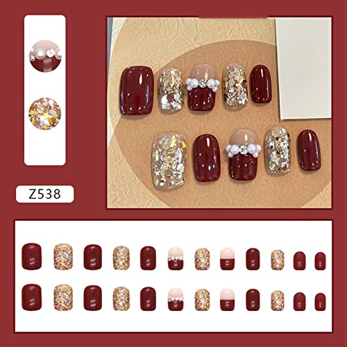 24 парчиња притиснете на ноктите сјајни лажни нокти за жени датираат роденденски девојки