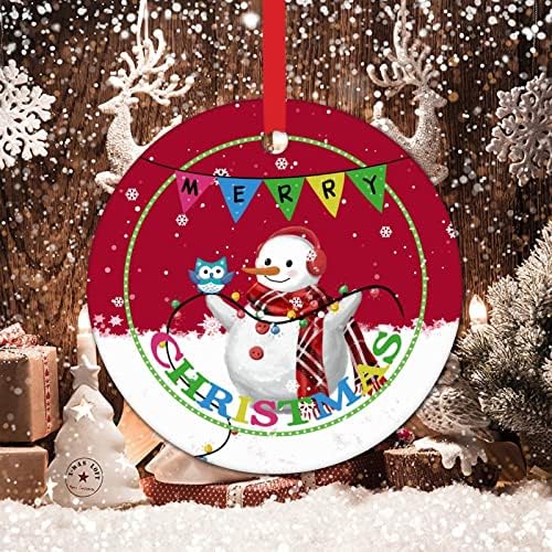 Зимски снежни був божиќни украси Среќен Божиќ Црвен свет Снегулка Смешна Божиќ висина декор Снежен човек Керамички Божиќни украси го