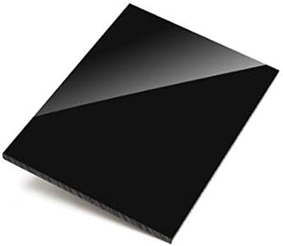 Zerobegin Perspex црно мазно огледало акрилен пластичен лист, лесен за сечење, за проекти за прикажување на DIY, ширина 400мм