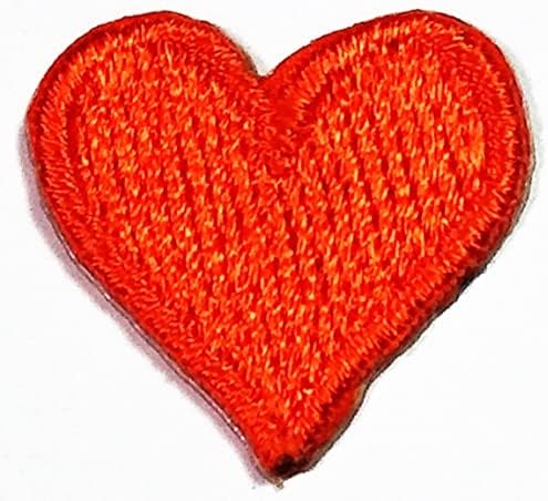 Кленплус 2 парчиња. Мини Портокалово Срце Лепенка Везени Љубовни Срца Железо На Значка Шие На Лепенка Облека Везење Апликација Налепница