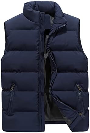Венкомг1 машка двојна патент -елек качулка, есен зимска цврста боја палто Топло густа половината без ракави лабава јакна