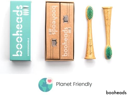 Booheads - Глави за четки за заби во бамбус | Биоразградлива еко-пријателска одржлива рециклирање | Sonicare компатибилен и Ordo Sonic | Глави за замена на четка за заби од бамбус