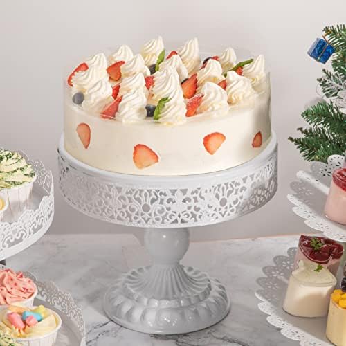 Нелхалт бела торта штанд 6 парчиња, антички инспирирани десертни табели поставени различни височини и форми стојат нивоа на држач за