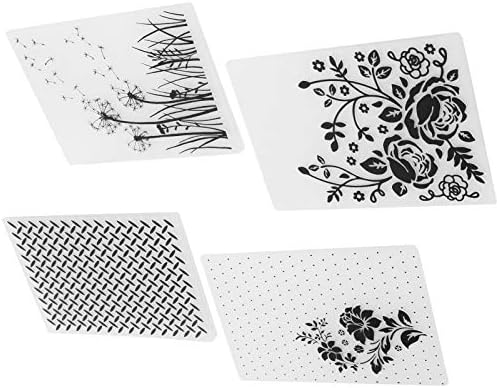 Пластични папки за втиснување од 4 парчиња, DIY картички за правење картички за занаетчиски занаетчиски занаети за рачно изработени материјали