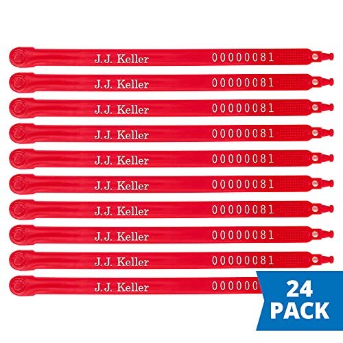 Црвена пластична заптивка 24-PK, пакување на мало-7,5 Пластични заптивки на приколка со броеви и врелони со топлина со J.J. Келер