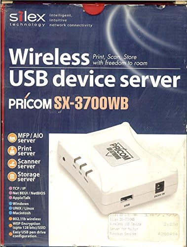 Silex Technology Pricom USB безжичен USB-уред на серверот SX-3700WB