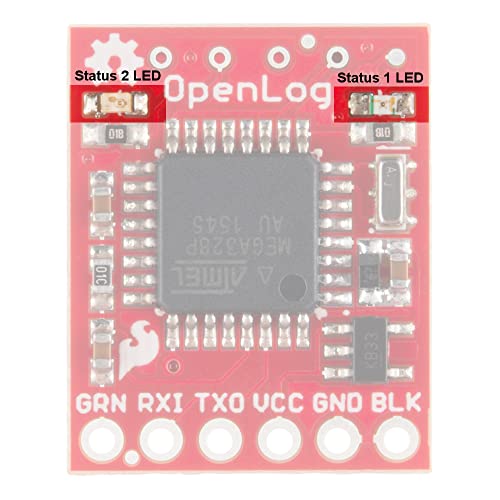 SparkFun OpenLog Datager со отворен извор на податоци работи преку едноставна сериска врска поддржува MicroSD FAT16/32 картички до 32 GB конфигурирачки
