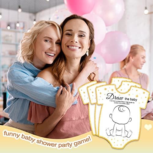 Картички за игри за туширање, во облик на картичка за бебиња за бебиња за забава за бебиња за туширање ， смешен мраз за сладолед