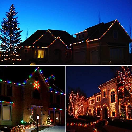 KMU C9 LED Божиќни светла на отворено обоени божични светла, 33 стапки 50 светла што можат да се прошират, за Божиќ, новогодишна забава за
