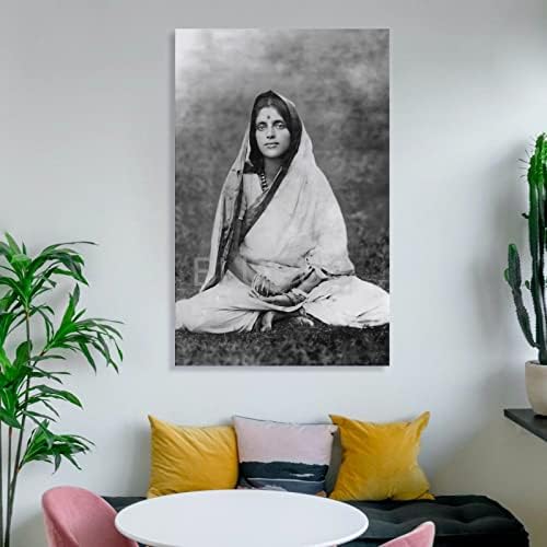 Bludug индиска света жена Шри Анандамаи Ма постер платно сликарство wallидна уметност постер за спална соба дневна соба декор 08x12inch