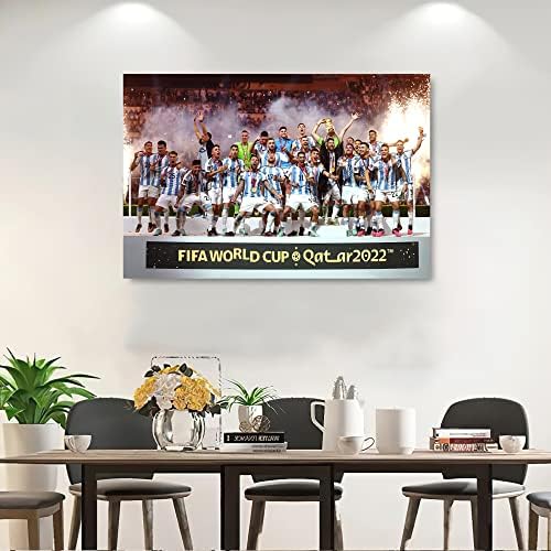 2022 Фудбалски Светски куп Аргентина шампиони Постер плакана плакана wallидна уметност за момче спална соба училница за домашна салата