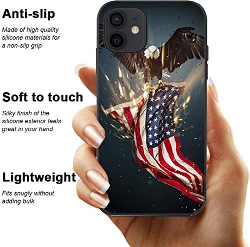 Компатибилен со Iphone 12/iPhone 12 Pro Случај, Американско Знаме орел iPhone 12/12 Pro Случај За Мажи/Жени, Кул Дизајн На Шема За Печатење Трендовски Симпатична Мазна Силиконска За?