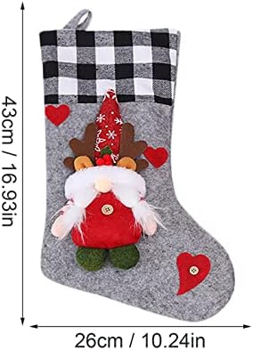 Божиќни чорапи Големи чорапи Класичен Бафало кариран камин виси чорапи снегулки Декоративни чорапи Декоративни чорапи Декорации