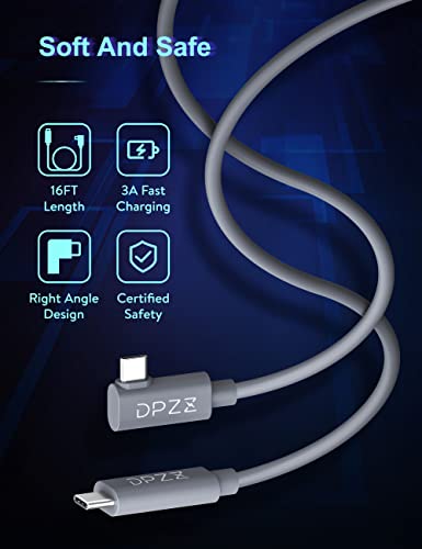 DPZZ USB-C Кабел за оптички влакна за оптички влакна за Oculus Quest 2, Quest VR слушалки и компјутерски игри, 10 Gbps, голема брзина на трансфер на податоци, 3A брзо полнење, USB 3.2 Gen2 USB-C