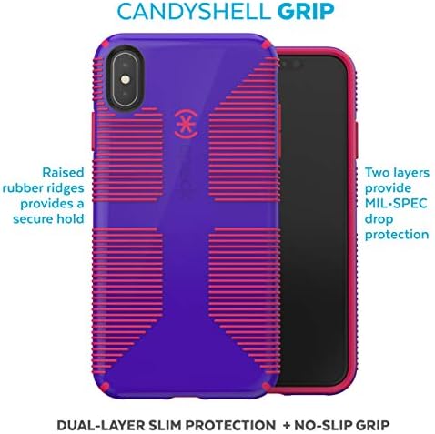Spack Производи CandyShell Зафат iPhone Xs Max Случај, Ултравиолетова Виолетова/Рубин Црвена