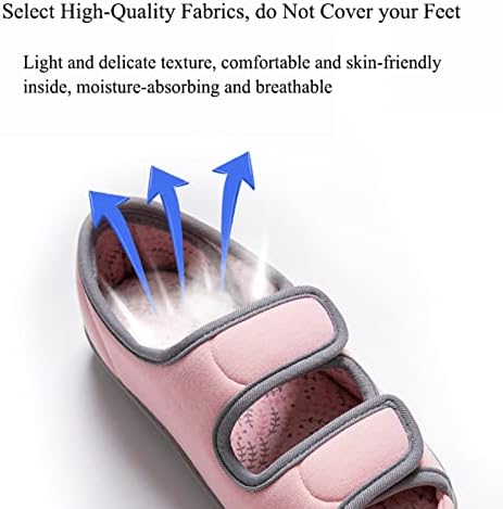 Дијабетични чевли GYCDWJH за машки, дијабетични чевли артритис едем влечки со прилагодлива поддршка на сандали со отворени пети за едем плантарен
