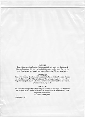 Плимор патент за враќање на пластични кеси со печатено предупредување за задушување, 2 мил, 8 x 10
