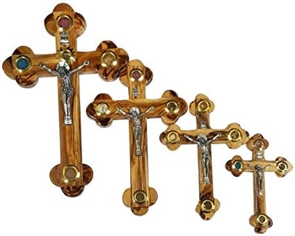 Wallиден крст од маслиново дрво со распнување на католички од Ерусалим